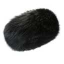 Faux Fur Headband for Women Elastic Fuzzy Thick Earmuffs Winter Headwrap Ear Muffs Furry Ear Warmers Cold Weather (Black)