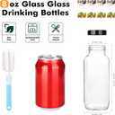 8 Pack 8 oz Glass Juice Bottles with Lids & Labels, Reusable Travel Juice Storage Containers, Clear Glass Drink Jars for Juicing, Water, Ginger, Wellness Shots - Leakproof, Dishwasher Safe