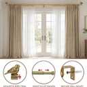 Double Curtain Rod Gold for Large Window 68-140 In, Decorative Bird Finials