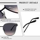 Trendy Cateye Aviator Gradient Sunglasses For Women Men Vintage Metal Sun Glasses