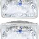 TOJIO A Pair of H4656 Super Vision Crystal Headlight, Halogen Sealed Beam Headlight, (5square,127mm), Replaces# H4656 (a pair)