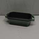 Flavehc Bread Pan Cast Iron Loaf Pan with Lid 9x5 Inch Bread Loaf Pan for Baking Bread Enameled Cast Iron Sourdough Bread Pan (AquaGreen)