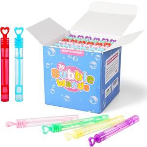 36 Pcs Bubbles Party Favors for Kids Mini Bubble Wands Bubble Party Favors Assortment Neon, Kids Summer Gifts, Fun Bubbles for Easter Christmas Halloween Birthday Goodie Bags