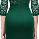 Miusol Women's Sexy V Neck Sequin Ruffle Style Cocktail Party Dress (Green, M)