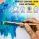 OOKU Acrylic Paint Brush Set Rocks for Painting Kits Oil Paint Set for Both Adults and Children 24pcs Nylon Hair Yellow Brush Handle