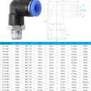 HARFINGTON 10pcs Push to Connect Fittings Male Elbow 5/16 Inch Tube OD x 1/8 Inch NPT Thread Plastic Quick Connect Air Hose Pneumatic Fitting Kit Push Lock Connector PL8-N01, Blue