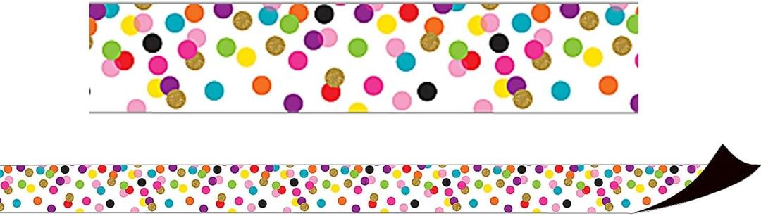 Teacher Created Resources Teacher Created Resource (TCR77149) 24-inch x 1.5-inch, Confetti Magnetic Border, Multicolor