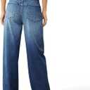 Women's Wide Leg Jeans High Waisted Baggy Straight Leg Loose Stretchy Casual Denim Pants L