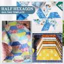 Kigley 8 Pcs Half Hexagon Quilting Templates and Rulers 1/1.5/2/3/4/5/6/7 Inch Acrylic Quilting Ruler with 1/4 Inch Seam Allowance for Cutting Pattern DIY Sewing Craft(Clear)