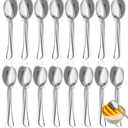 Teaspoon Set,16 Piece 6.7" Spoons Silverware, Premium Food Grade 18/10 Stainless Steel Tea Spoons, Metal Dessert Spoon, Mirror Finish & Dishwasher Safe