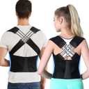 VOKOKOYA Posture Corrector for Women and Men,Adjustable Shoulder Straightener,Back Support Brace,Upper Spine scoliosis, hunchback Black X-Large