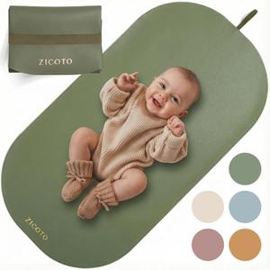 Beautiful Baby Diaper Changing Mat Made of Vegan Leather - Soft and Easy to Wipe Changing Pad for Travel or at Home Use - Lightweight and Foldable Mat That Perfectly Fits Into Any Diaper Bag (Sage Green)