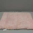 Yimobra Light Pink and White Bathroom Rugs Non Slip Washable, Ultra Soft and Water Absorbent Bath Mats, Plush Fluffy Shower Mat Outside, Microfiber Thick Matts for Bathroom Floor/Sink, 24x17