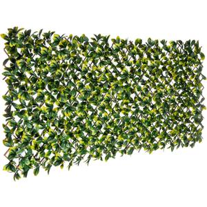 Expandable Willow Trellis - Outdoor Privacy Screen - Sturdy and Flexible - Realistic Look - 40 in x 80 in - Laurel Leaves