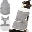 Dog Winter Coat - Windproof Fleece Warm Thick Dog Jacket Clothes for Cold Weather - Pet Vest Coat Outfits for Dogs - Indoor & Outdoor Use  X-Large, Grey 