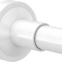 Bonpally Shower Curtain Rod 32-89 Inches Adjustable, Non-Slip Spring Tension Shower Rod Stainless Steel for Bathroom, No Drilling, White