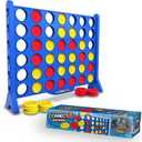 Connect 4 Giant Edition Game - 4-Foot Jumbo Classic Four-in-a-Row Family Fun - Indoor & Outdoor Strategy Board Games for Adults & Kids - 42-Count Colorful Discs - Quick Assembly & Slide Release Reset, Large