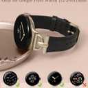 Wearlizer Leather Bands Compatible with Google Pixel Watch 4/3 41mm/Pixel Watch 2/1 Band Women, Dressy Designer Slim Leather Strap with D-Shape Metal Buckle for Pixel Smartwatch Accessories