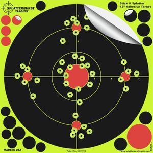 Splatterburst Targets -12 inch Stick & Splatter Self Adhesive Shooting Targets - Gun - Rifle - Pistol - Airsoft - BB Gun - Pellet Gun - Air Rifle - Made in USA (50 pack)