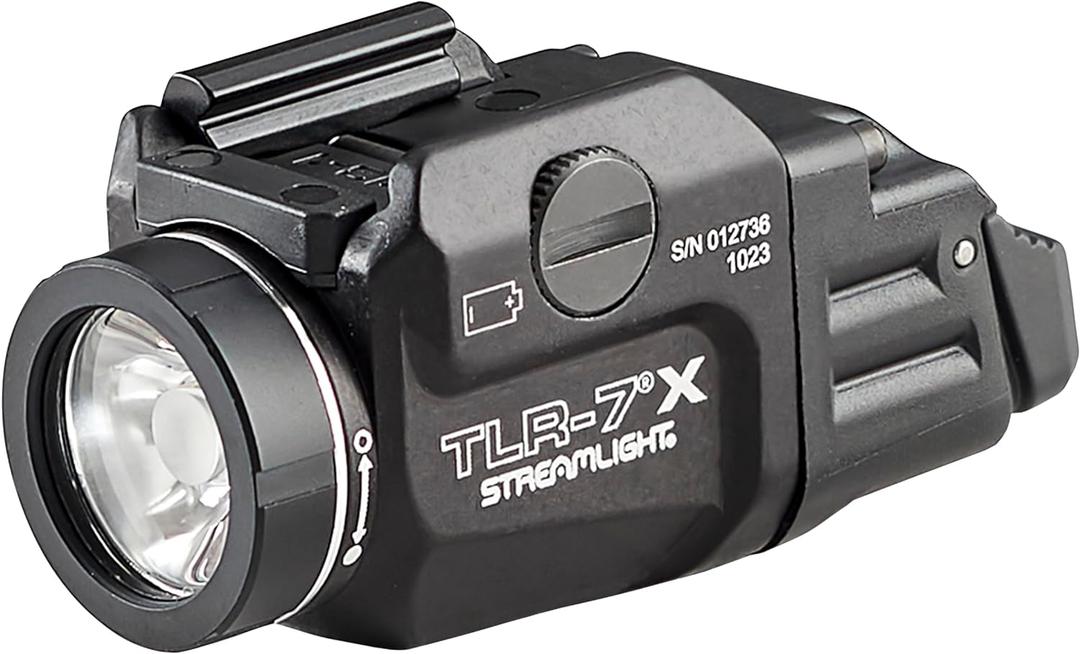 Streamlight 69424 TLR-7 X 500-Lumen Compact Tactical Weapon Light, Includes High, Low Paddle Switches and Key Kit, Black