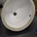 Enbol 13x10 inch Undermount Bathroom Sink - Oval Bathroom Sink White Ceramic Vessel Lavatory Basin with Overflow, Countertop Vanity Sink ECU1310, 13.1" L x 10.2" W x 5.3" H