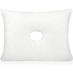 Impresa Firm Memory Foam Pillow with Ear Hole - 14 x 19 in - Includes 2 Washable Pillowcases - Non-Adjustable for Pressure & Pain Relief Post-Surgery
