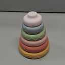 Mini Tudou 6 PCS Baby Stacking & Nesting Toys, Soft Stacking Blocks Ring Stacker, Baby Sensory Teether Toys with Letter, Animal and Shape, Early Learning Toys for Babies Toddlers Kids 6 Months (1-original)