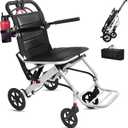 Transport Wheelchair Lightweight Foldable with Telescopic Handle,Wheel Chair for Adults Seniors Kids, Portable Padded Transport Chair, Ultra Lightweight Wheelchair Foldable Support 200lbs