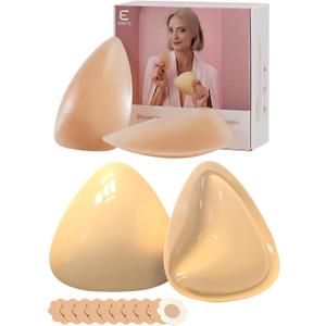 Double Sided sticky bra push up Inserts & Nipple Covers - Invisible Push Up for Swimsuit, Sports Bra & Wedding Dress (Small, Beige)