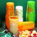 Meanplan 36 Pcs St. Patrick's Day Cups 12 oz Plastic Green Shamrock Reusable Party Cups Bulk for Kids Adults St Patrick's Day Party Supplies Drinks Beer Beverage