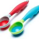 Ice Cream Scoop, 2PCS Nonstick Anti-Freeze Food grade PPR + rubber Ice Cream Scooper with the Hung Hole Design, Comfortable Handle, Dishwasher Safe,Ice Cream Scoops,