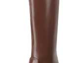 IDIFU IN3 Knee High Boots for Women Square Toe GoGo Chunky High Heeled Tall Long Fall Boot with Side Zipper Dress Comfortable Fashion Pull On Small Thick Heel Boots (9.5)