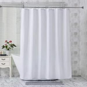Bath Room Waterproof Curtain Thickened Polyester Plain White Modern Style Easy to Install Decorative 24X6