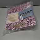 3 Ring Binder 3 Inch, Cute Round Ring Binder with 6 Tab Dividers & Label Stickers, Low Profile Clipboard with Storage, Fashion Binder for School Office Supplies (Pink Leopard)