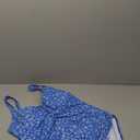 Tempt Me Women Ruched Slimming One Piece Swimsuits Tummy Control Vintage Bathing Suits (X-Large, Blue White Floral)