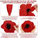 WILLBOND 18 Pcs Artificial Red Poppy Flowers Veterans Day Large Poppies Fake Flowers for Halloween Memorial Day Wicked Birthday Carnival Back to School Party Backdrop