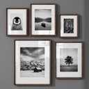 18x24 Picture Frame, Solid Walnut Wood Frame with Mat for 16x20 Photo