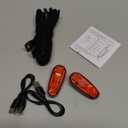 USB-C Rechargeable LED Safety Lights (2 Pack) - Clip on Strobe Running Lights for Runners, Joggers,Walkers,Kids,Dogs,Bike Tail Lights - High Visibility Accessories for Reflective Gear (Blue)