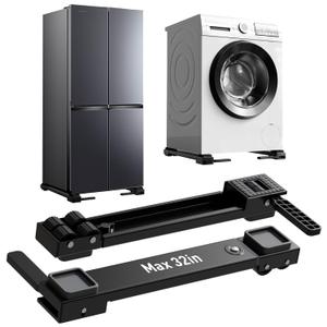 Appliance Rollers Heavy Duty,20''-32''in Extendable Appliance Sliders,Liftable Anti Slip Mobile Washing Machine Base,Easily Move Washer and Dryer Machines,Refrigerators,Furniture-Black