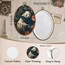 LKETW Vintage William Morris Panda Floral Oval Wall Art Decor, Retro Cottagecore Botanical Floral Oval Canvas Hanging Decor, Panda Animal Wall Decorations for Home Bedroom Living Room, 8.6x11.4 Inch