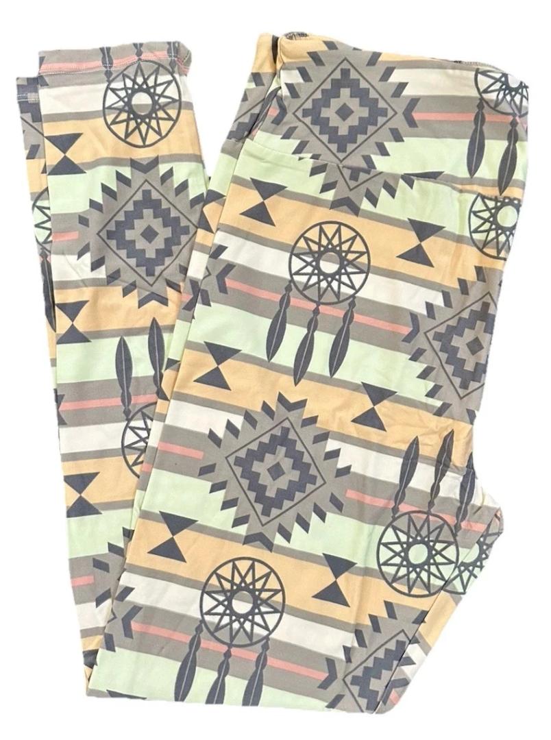 TC LuLaRoe Tall & Curvy Leggings Southwestern Tribal Aztec Dreamcatcher, Pack Of 4