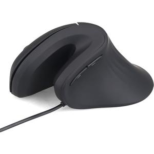 HXMJ- Ergonomic Vertical Mouse Wired,USB Corded Optical Mice,Silent Click,Right Handed-Black