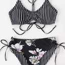 CUPSHE Women's 2 Piece Bikini Set Back Braided Straps with Reversible Bottom
  S /M