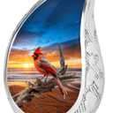 Yatskia Beach Cardinal Bird Little Memorial Urns for Adult Ashes Mother and Father, Small Cremation Urn for Human Ashes