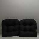 Klear Vu Gripper Overstuffed Universal Non-Slip Dining Chair Cushions for Kitchen Decor or Office Use, U-Shaped Skid-Proof Seat Pad, 17x17 Inches, 2 Count (Pack of 1), Solid Midnight Black