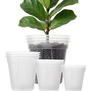 12 pcs 12/10/8/7 inch Large Clear Nursery Pot with Drainage Holes,Reusable Thick Plastic planters for repotting Orchid,Monstera,Aroid, Indoor and Oudoor use