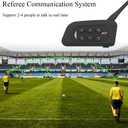 MIMIRACLE Referee Headset, Type C Left Ear Referee Communication System with Headset Earphone, Simple Pairing Bluetooth Intercom for Football Soccer Handball -4 Pack