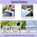 LaLaGreen Planter Boxes Outdoor (16 Inch, 2 Pack) White Metal Rectangular Railing Flower Box with Brackets, Deck Railings Planters for Plants Fence Balcony Patio Porch Modern Garden Decor Over Rail