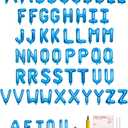 58 PCS Letter Balloons Alphabet Letters 2 Sets A- Z & 1 Sets AEIOU 16 - Inch Mylar Foil Balloons Set for Wedding/Birthdays/Annivs/Grads party Decoration Banner Custom Phrase (Medium Blue)
