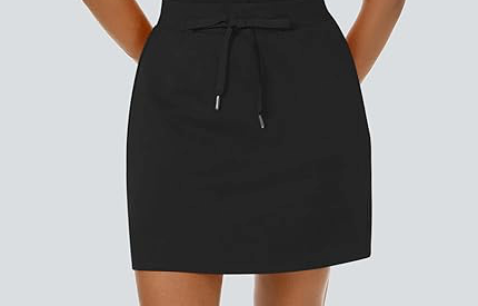 Womens Skirt Tennis Outfit Casual Summer Athletic Sport Short Skort (Large, Black)